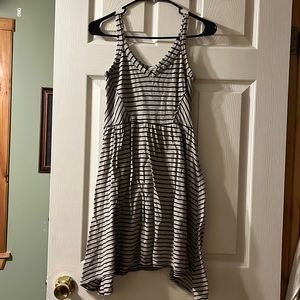 Splendid Striped Navy & Tan Knit Tank Dress - Sz XS